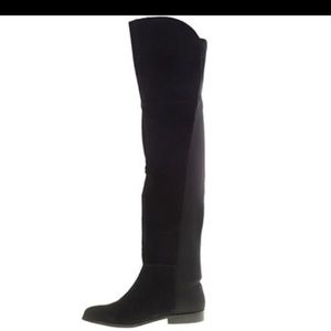 Chinese laundry Riley over the knee boot in black suede. Size 8/38.5.